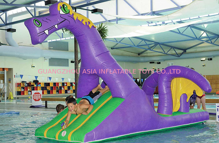 Creative Purple Dragon Water Obstacle Slide For Swimming Pool Games