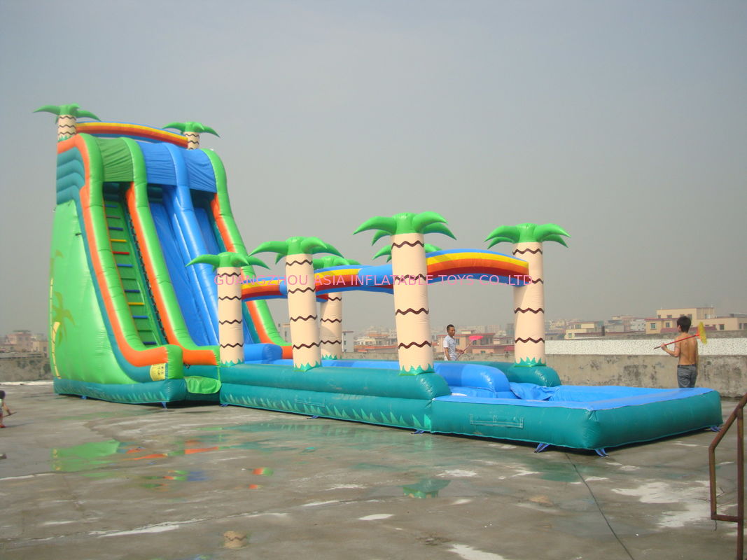 Commercial Grade Inflatable  Pool Slide with Palm Trees