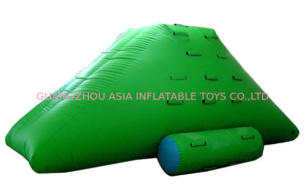 Green Inflatable Wall With Handles For Water Game In Lake , River Bank And Sea Shore