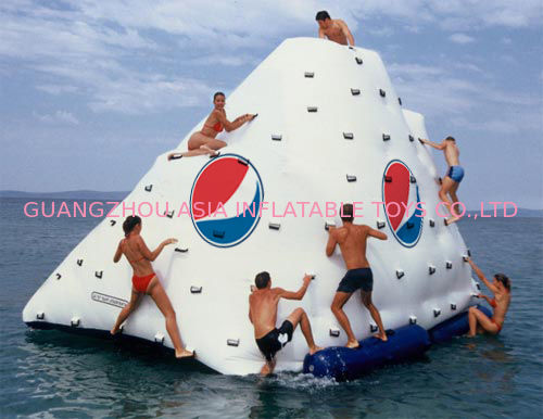 Business Logo / Slogan Printed Iceberg For Inflatable Water Games In Park And Sea Shore