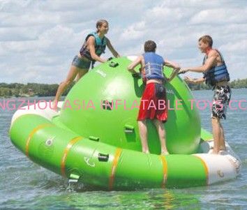 Green And White Inflatable Tilting Saturn For Water Games In Summer