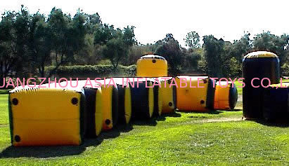 Weave String Structure Inflatable Paint Bunker Trampoline Combo