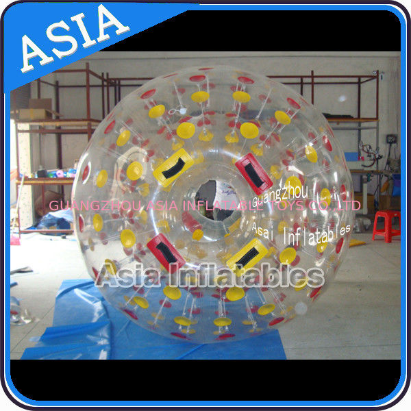 PVC / TPU Hand Art Work Color Dots Zorb Ball For Water Sports Games