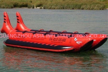 Commercial Island Hopper Red Shark Water Banana Boat 10 Passenger Side by Side for Sales