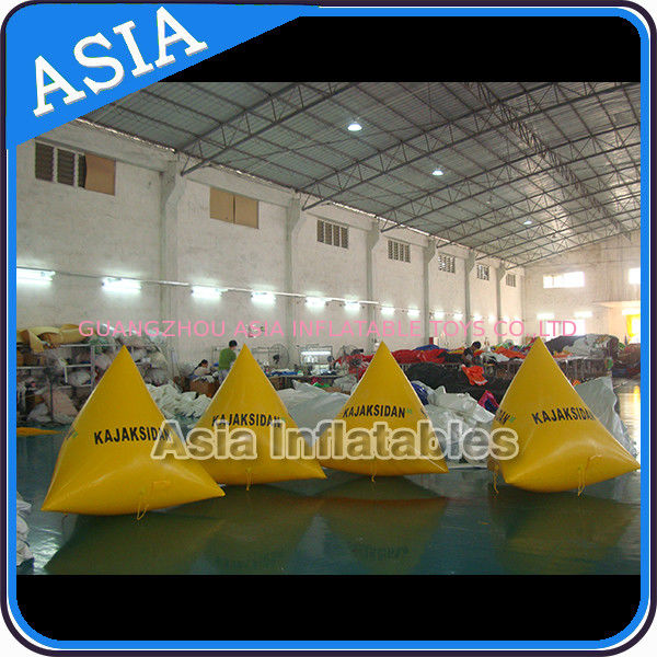 Inflatable Swim Buoys , Triangular Shape Marker Floating For Advertising