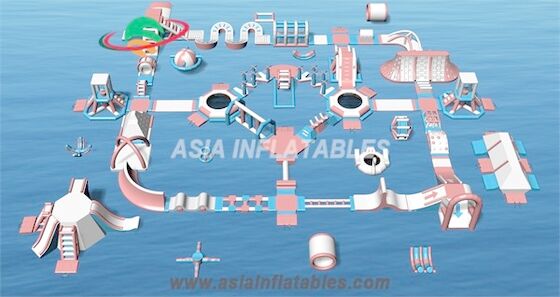 Customized Floating Inflatable Aqua Park Inflatable Aquatics Park For Sea